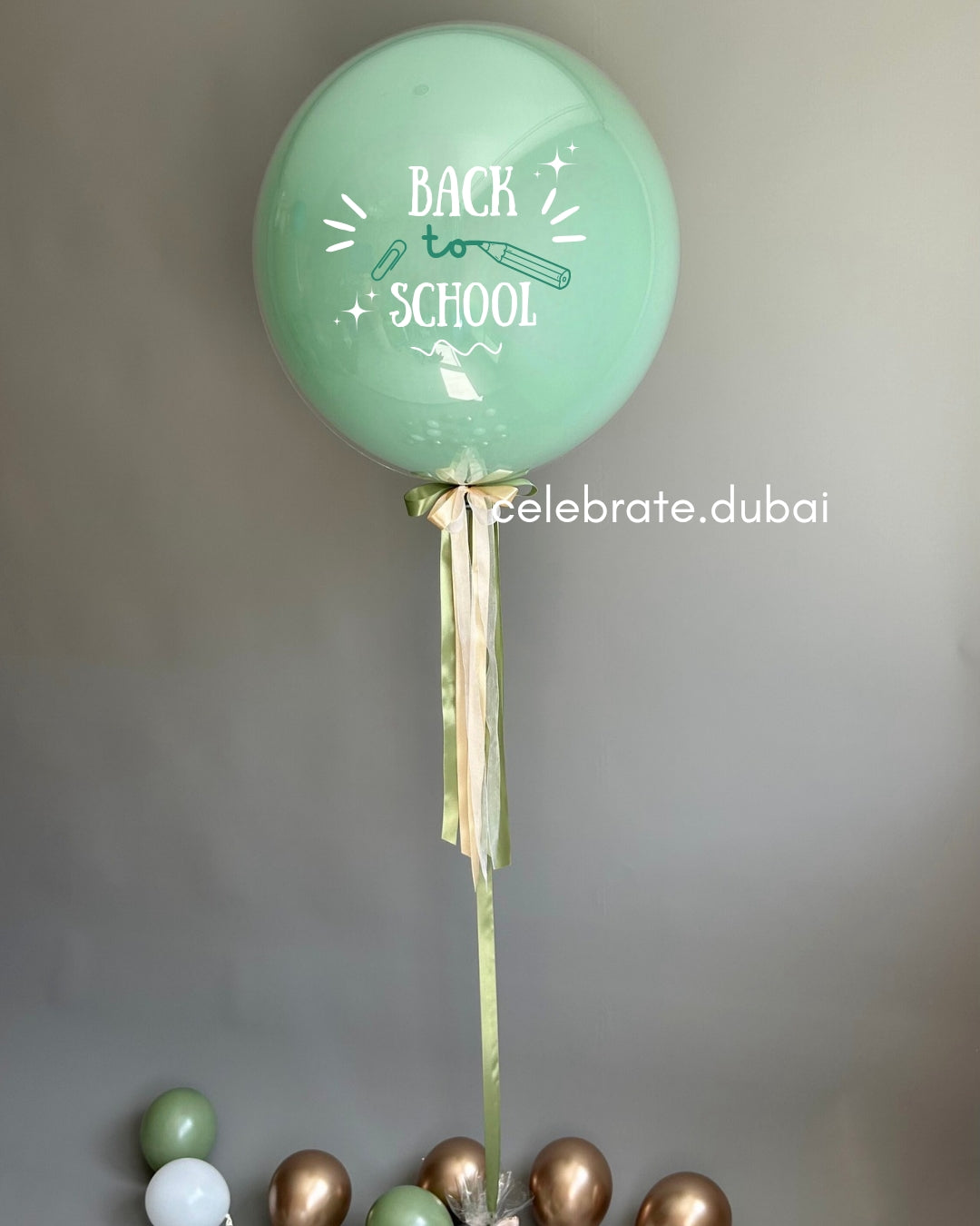 Back to School Customized Helium Balloon Bouquet: Personalized Balloon With Text