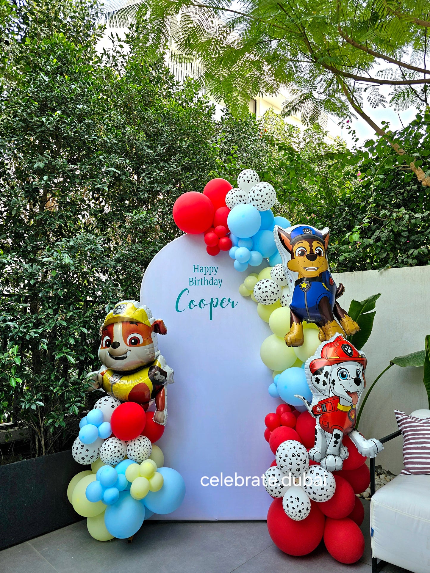 Paw Patrol Balloon Garland Arch With Backdrop