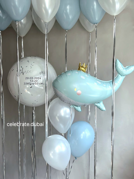 Customized_Balloon_Bouquet_Personalized_Bubble_With_Whale_Foil_Balloon_And_White_And_Blue_Latex_Balloons