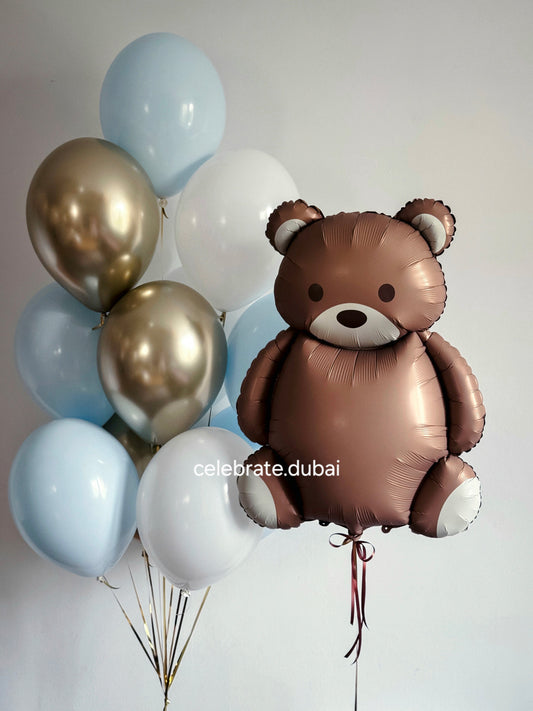 Helium_Balloon_Bouquet_Foil_Bear_with_Blue_White_and_Golden_Balloons