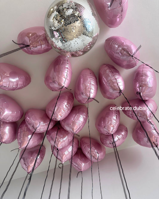 Helium Ceiling Balloons: Pink Heart Balloons 23 Pcs