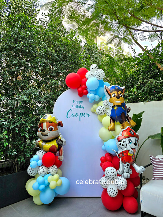 Paw Patrol Balloon Garland Arch With Backdrop